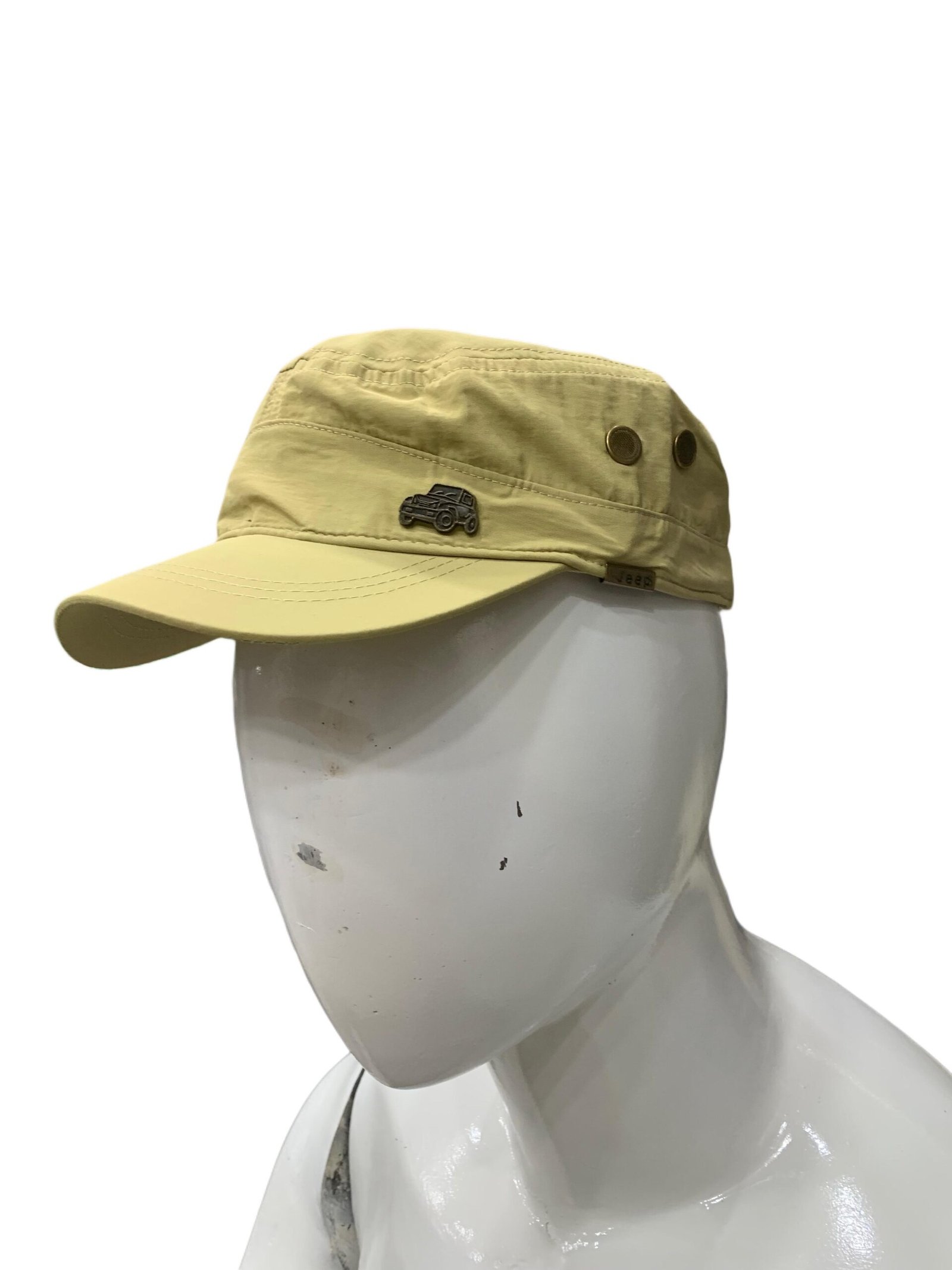 Urban Drive Patrol Cap – Light Yellow Casual Hat with Car Emblem