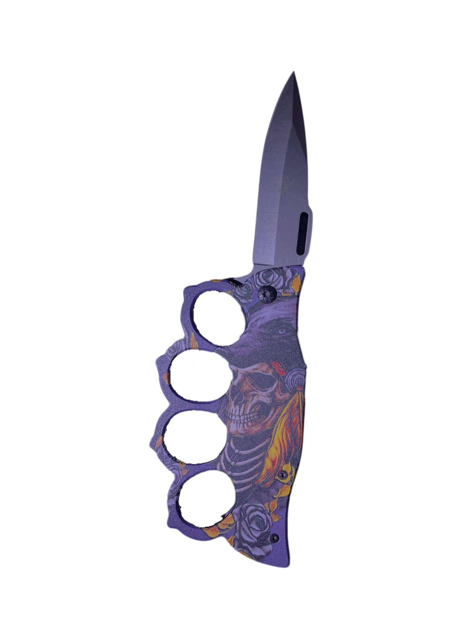 Tactical Skull-Design Brass Knuckle Knife