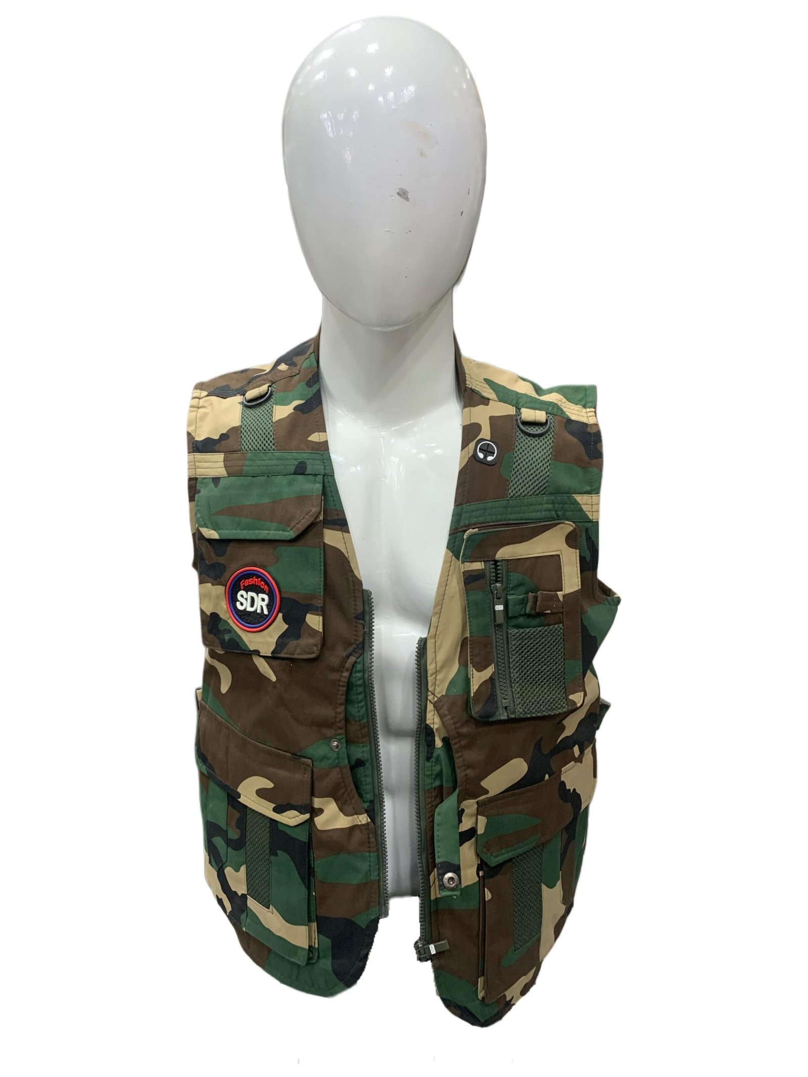 SDR Recon Tactical Vest – Multi-Pocket Camo Utility Gear with Buckles