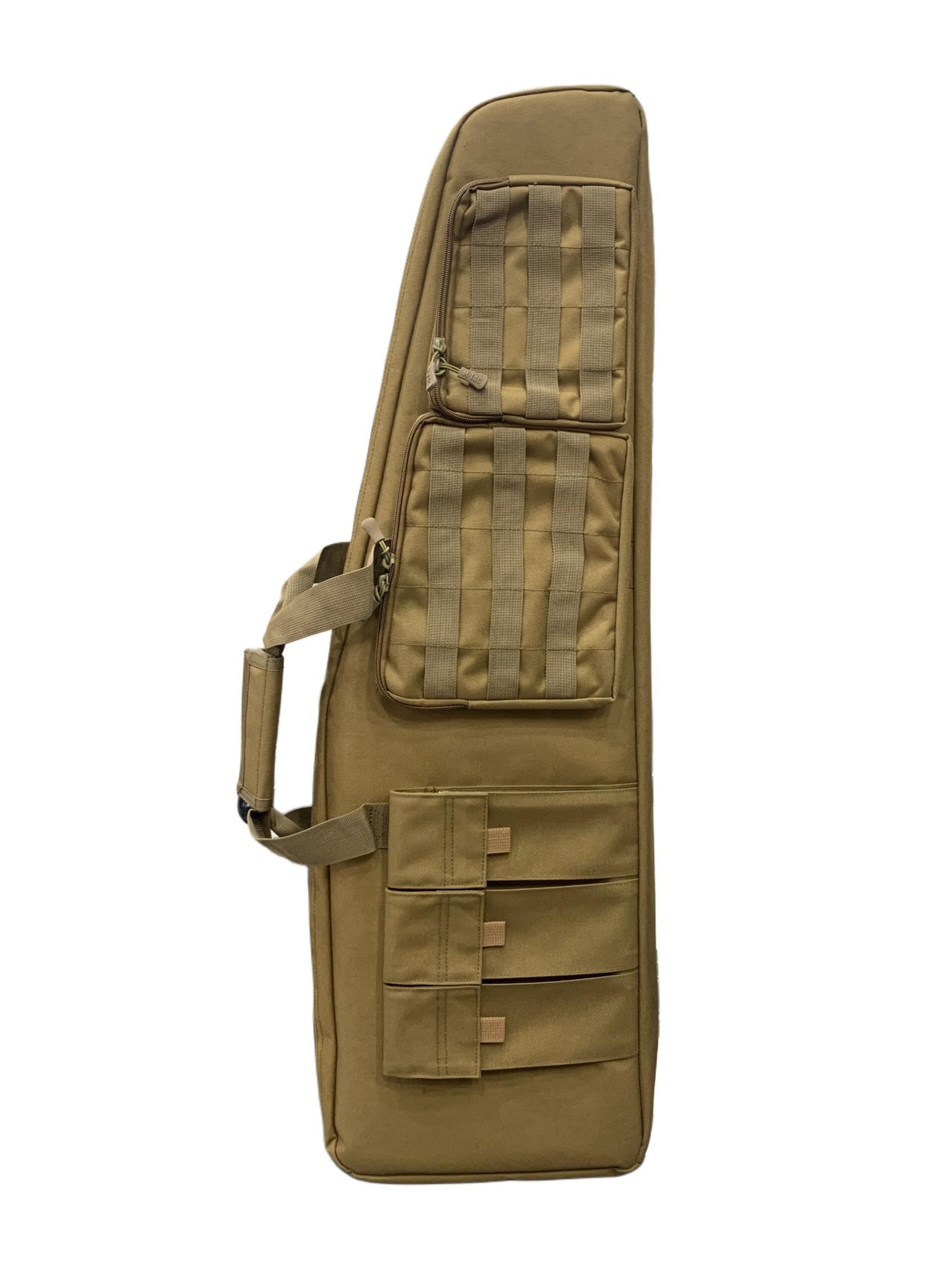 Elite Tan Tactical Rifle Case – Multi-Pouch Firearm Storage Bag with Carry Handle