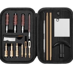 Compact Gun Cleaning Kit – Multi-Caliber Pouch with Brass Rods & Bore Brushes